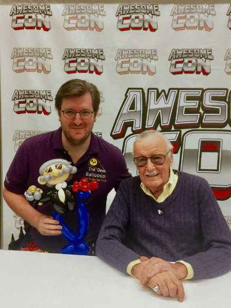 A picture of Josh and Stan Lee smiling together