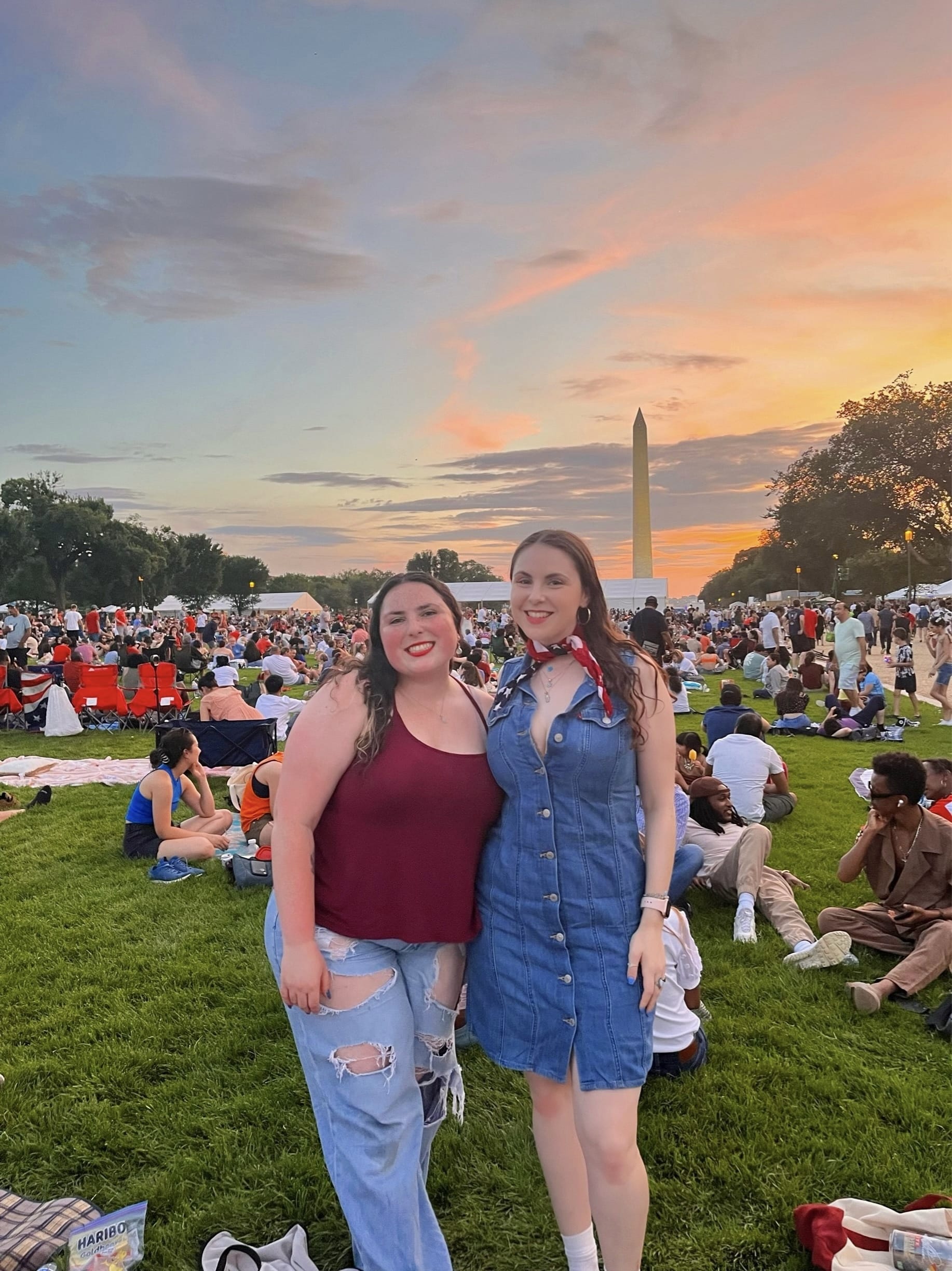 Maddy and a friend on the National Mall. 