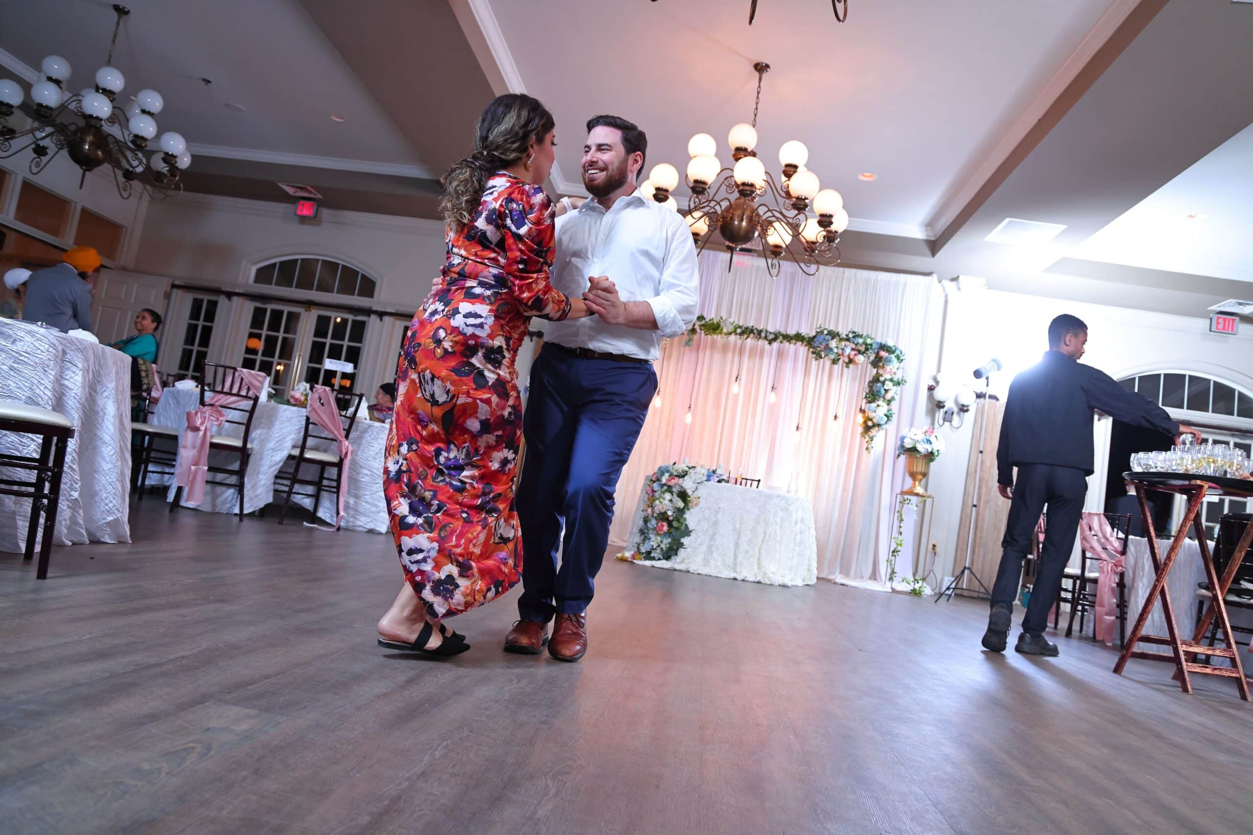 Stacy dancing with her partner. 