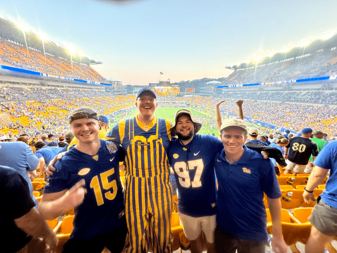 Jonathan and friends at a Pitt football game.