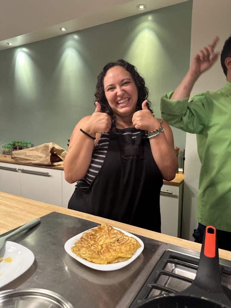 Heather and a successful tortilla de patatas.