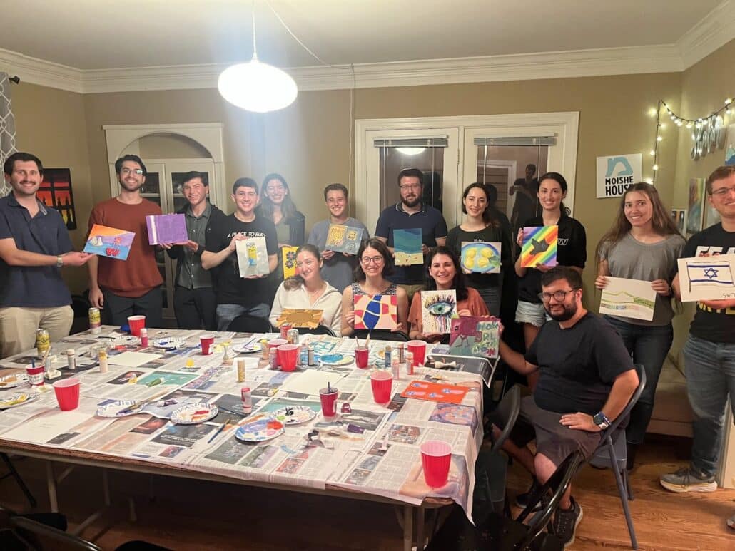 Paint Night at Moishe House Arlington.