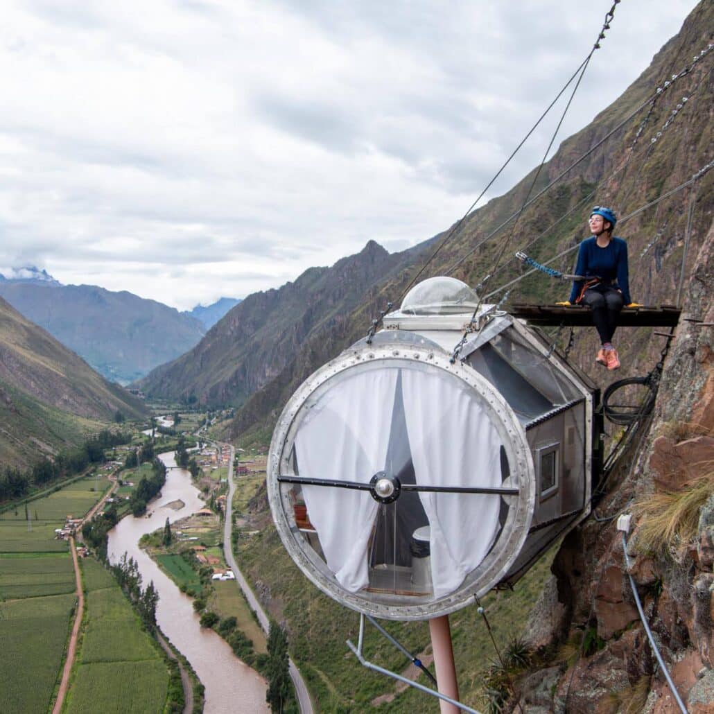 Isabel on a zipline.