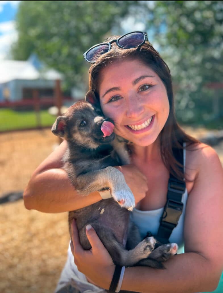 Sara and a dog.