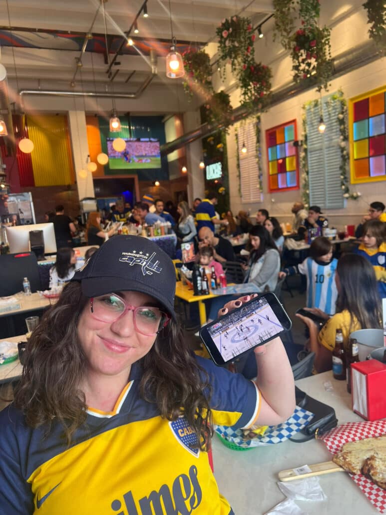 Anahi in Boca Juniors gear.