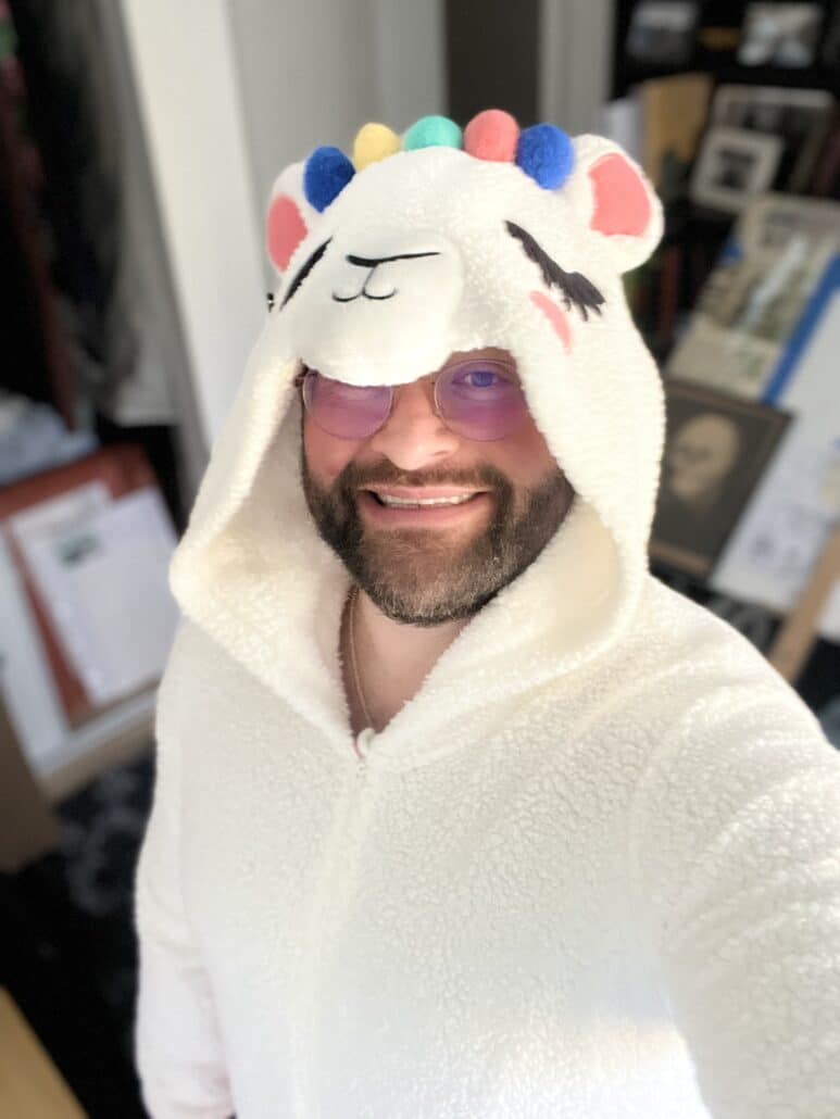 Noa in a onesie.