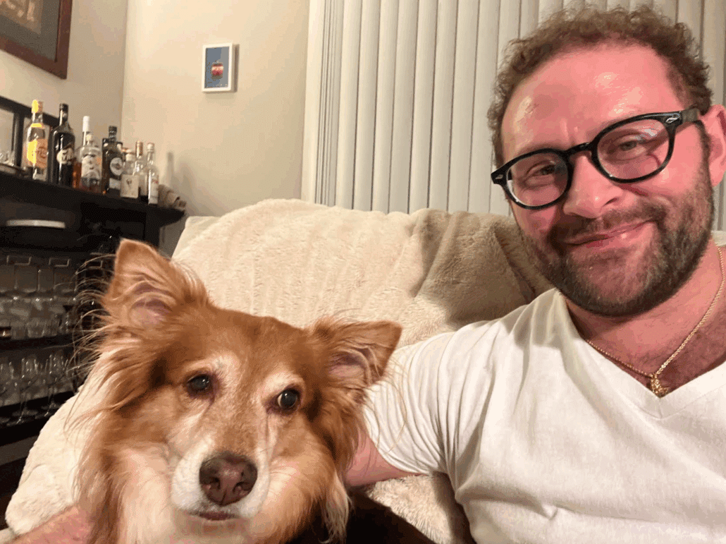 Noah with a dog.