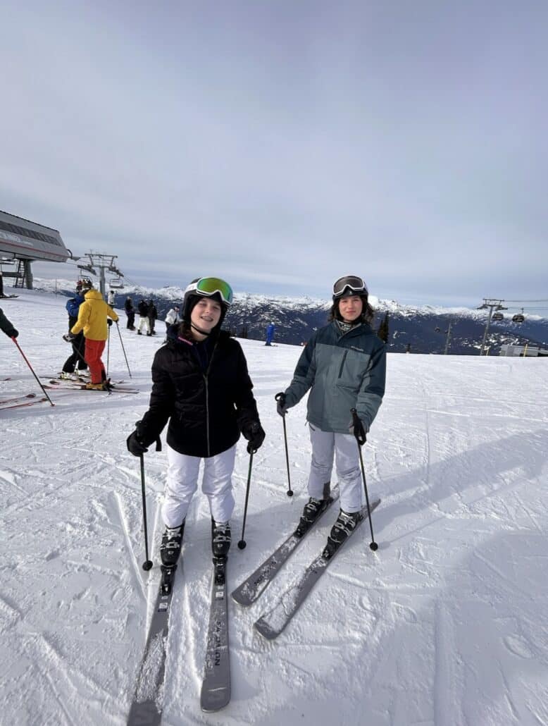 Hannah and friends ski.