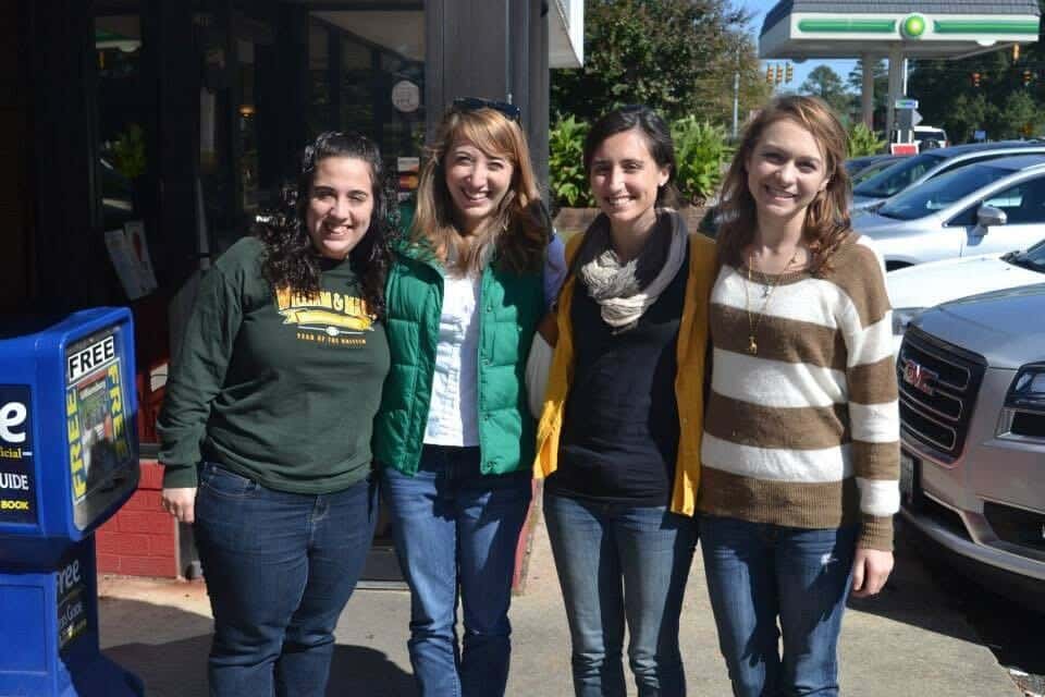 Rachel and three friends.