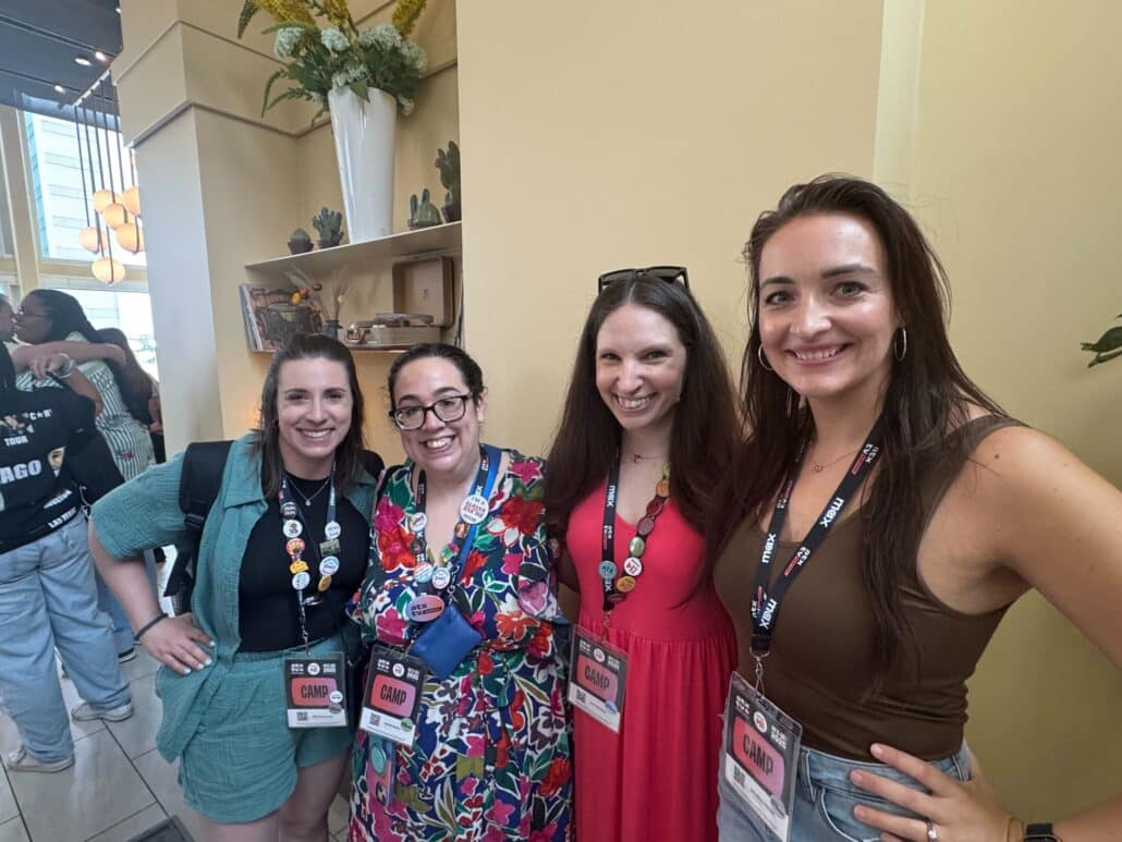 Rachel and friends at a conference.