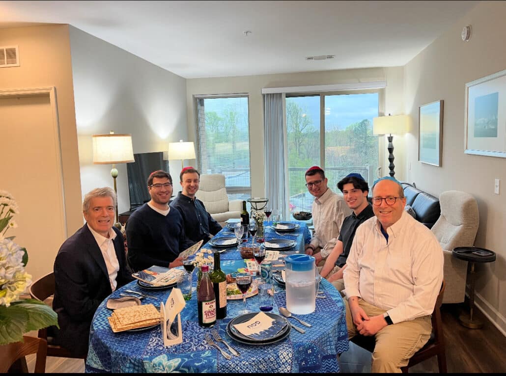 Andrew at a multigenerational dinner.