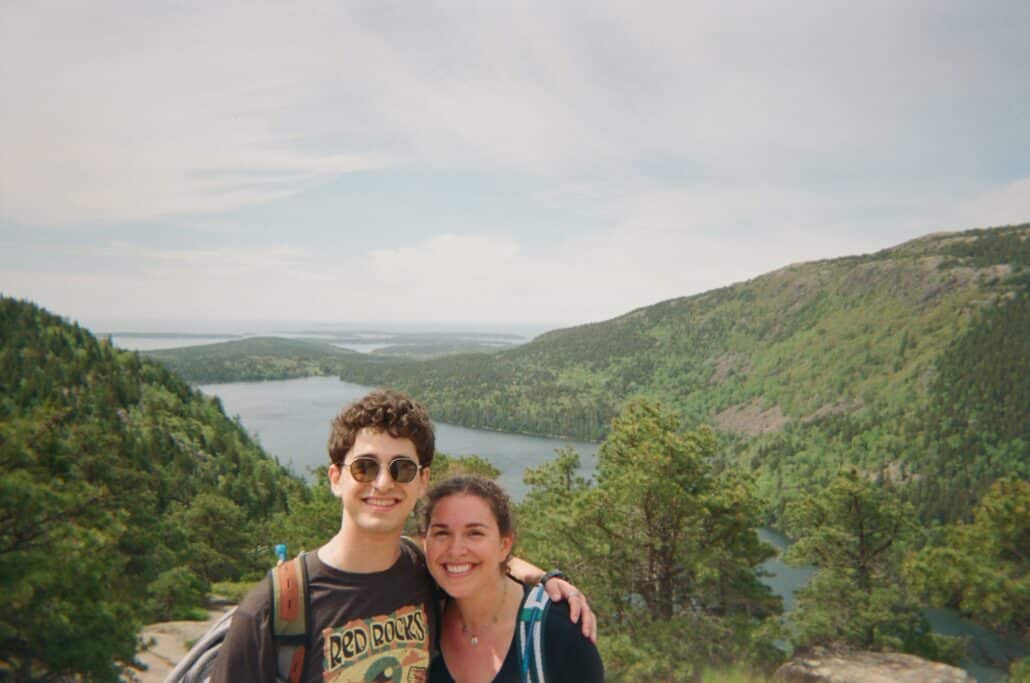 Sophie and a friend on a hike.