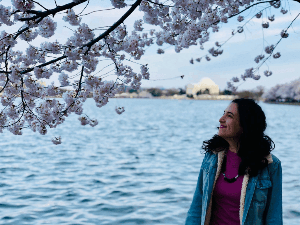 Miriam at the tidal basin.