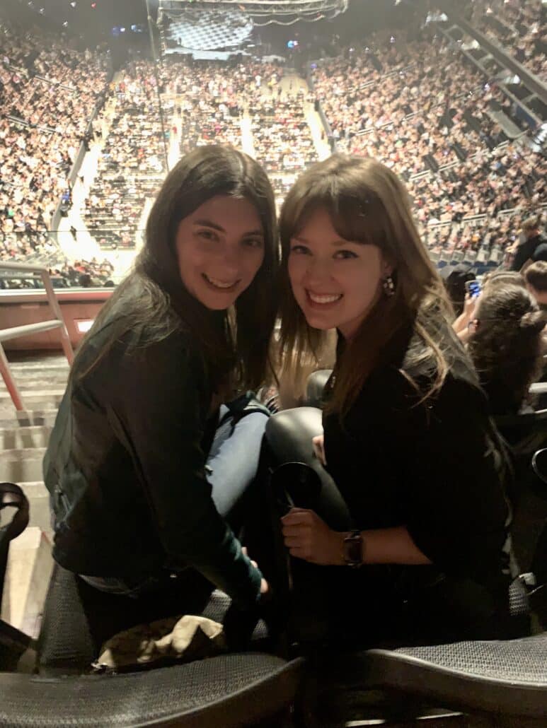 Rachel and a friend at a concert. 