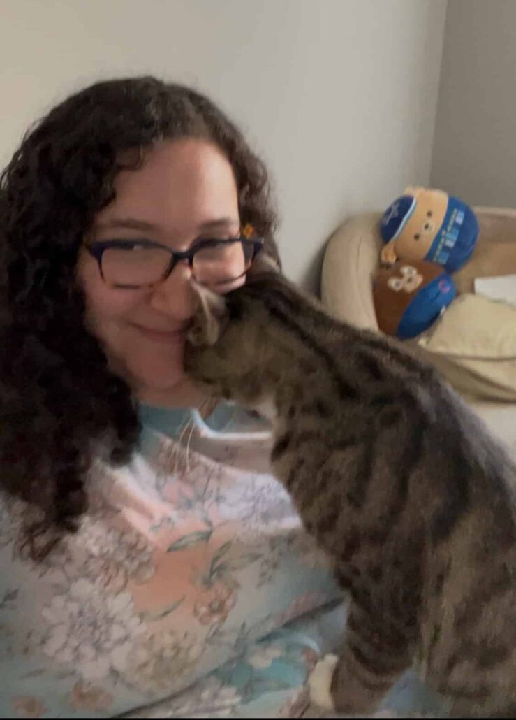Melissa and her cat Bobby.
