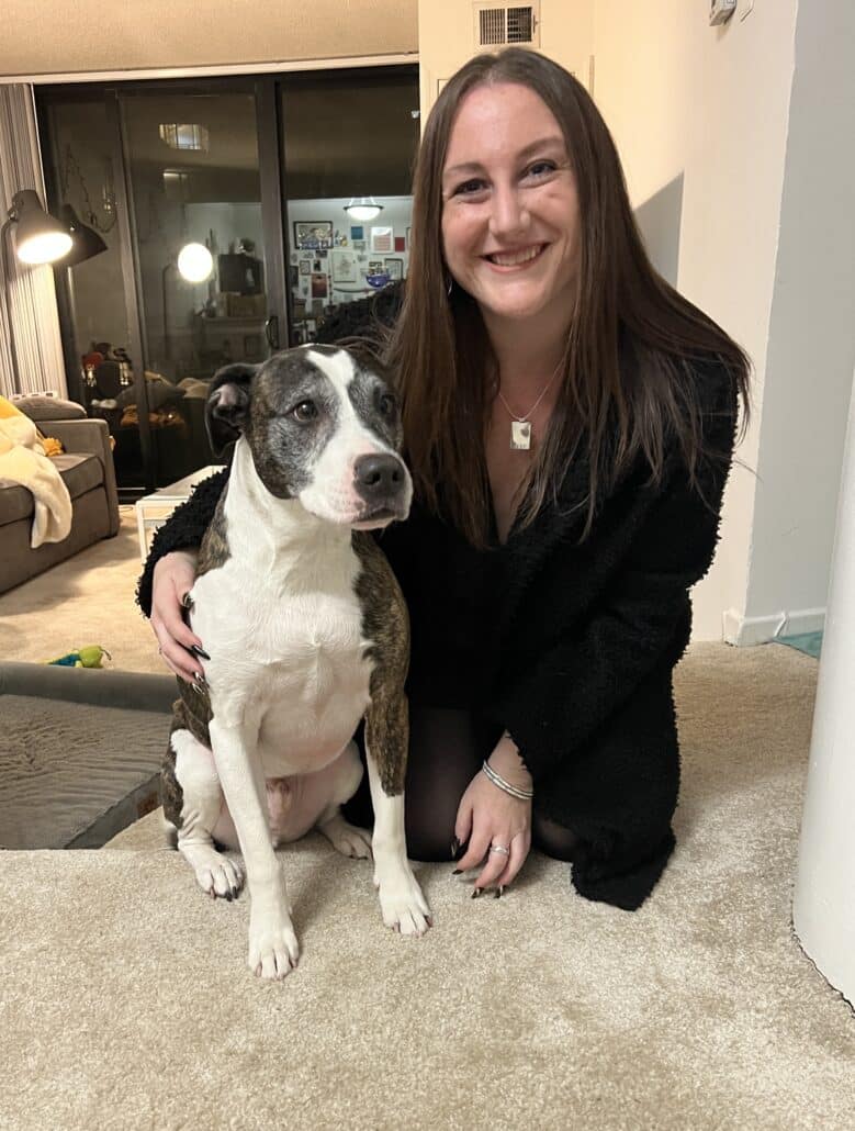 Miriam and her dog.