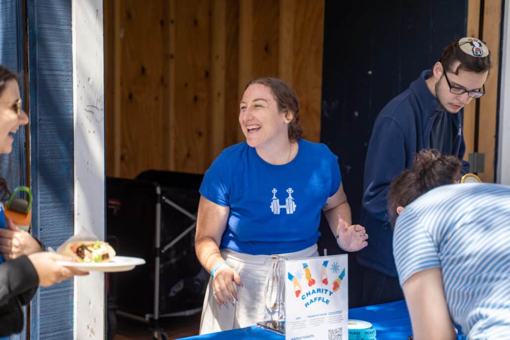 Rabbi Miriam tabling. 