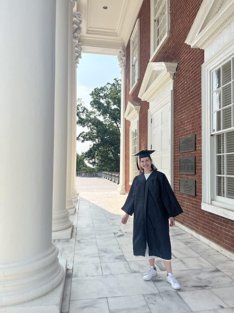Kate graduating with her MFA.