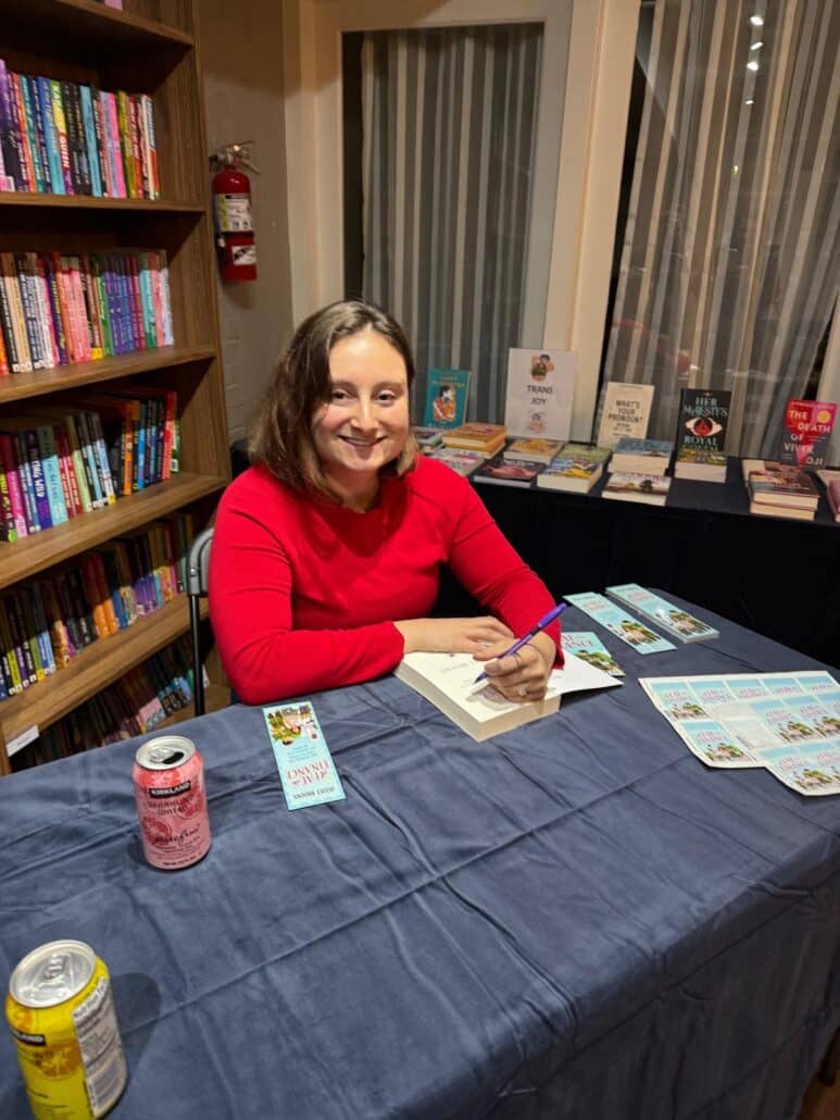 Juliet at an author signing.