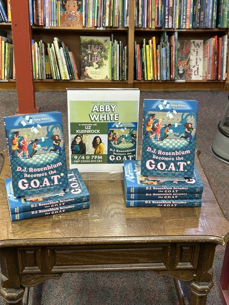 Abby's books at a store.