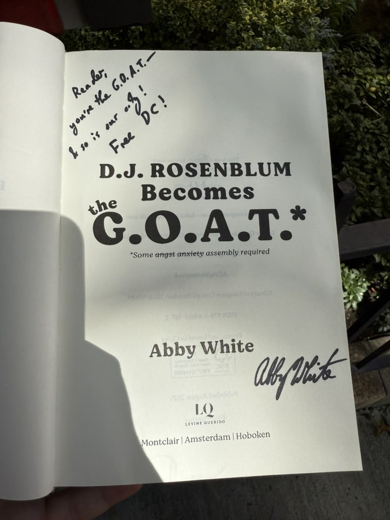 A signed copy of the author's page.