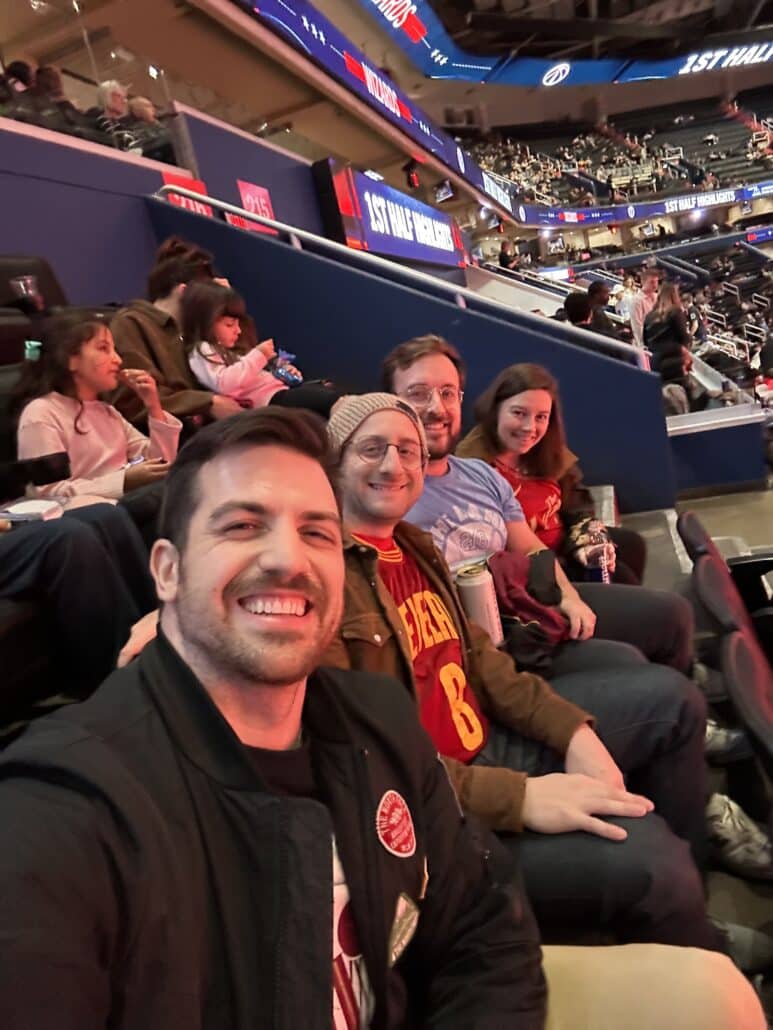 Jake and friends at a Wizards game.