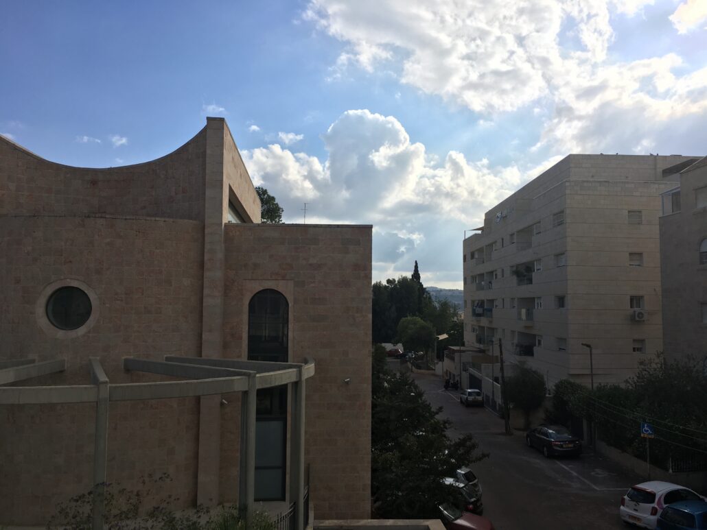 View from Rabbi Amalia's apartment window in Jerusalem.