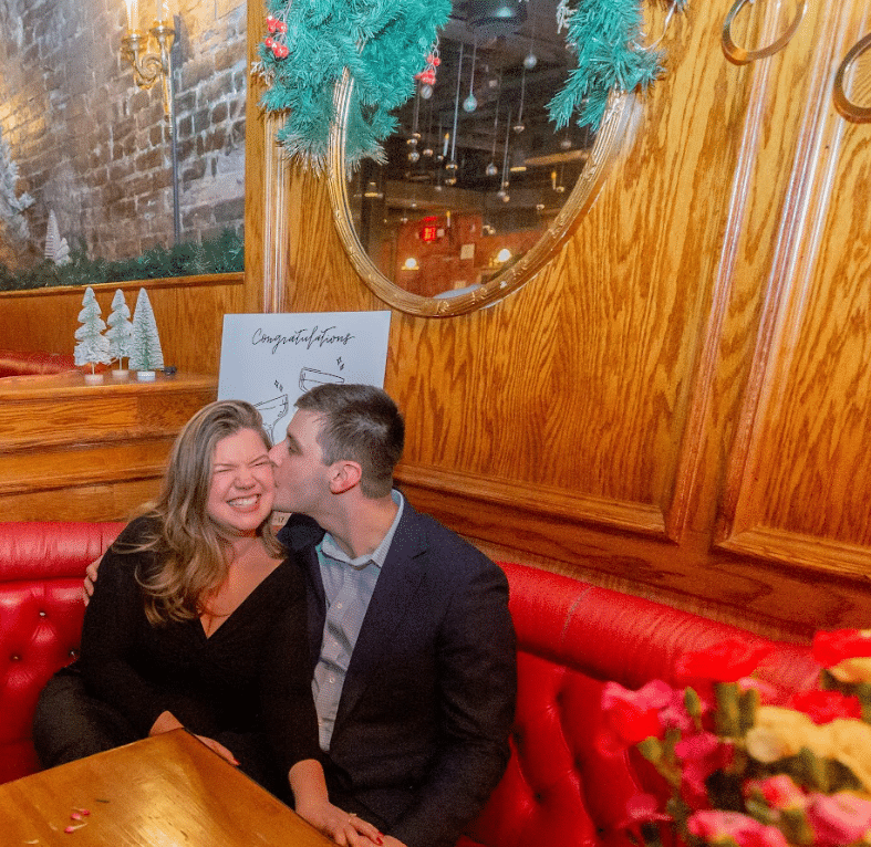 Natalie and Ethan at their engagement party. 