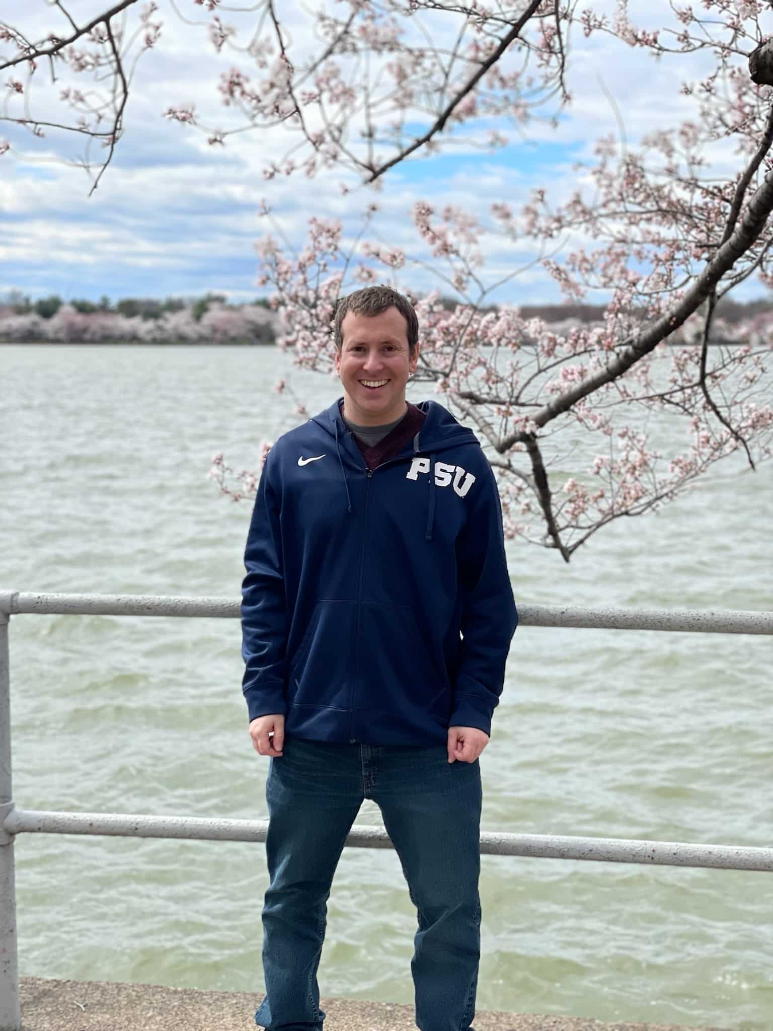 Steve at the tidal basin during cherry blossom season.