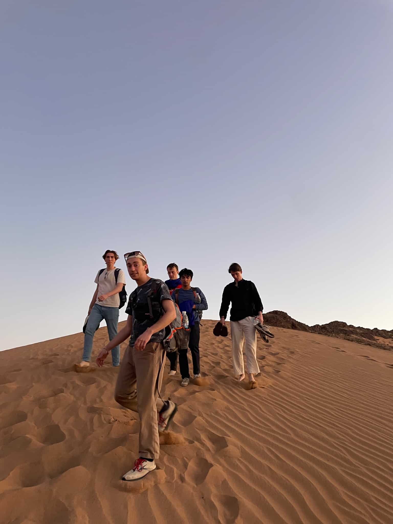 Matt and friends on a sand dune.