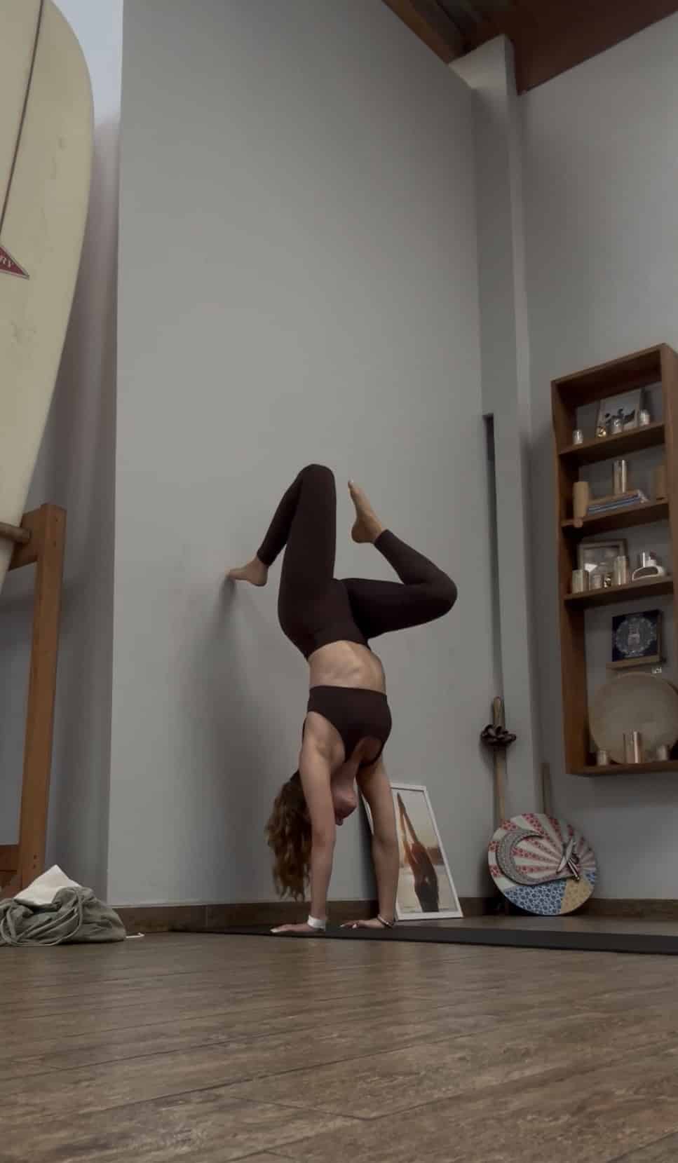 Mia doing yoga.