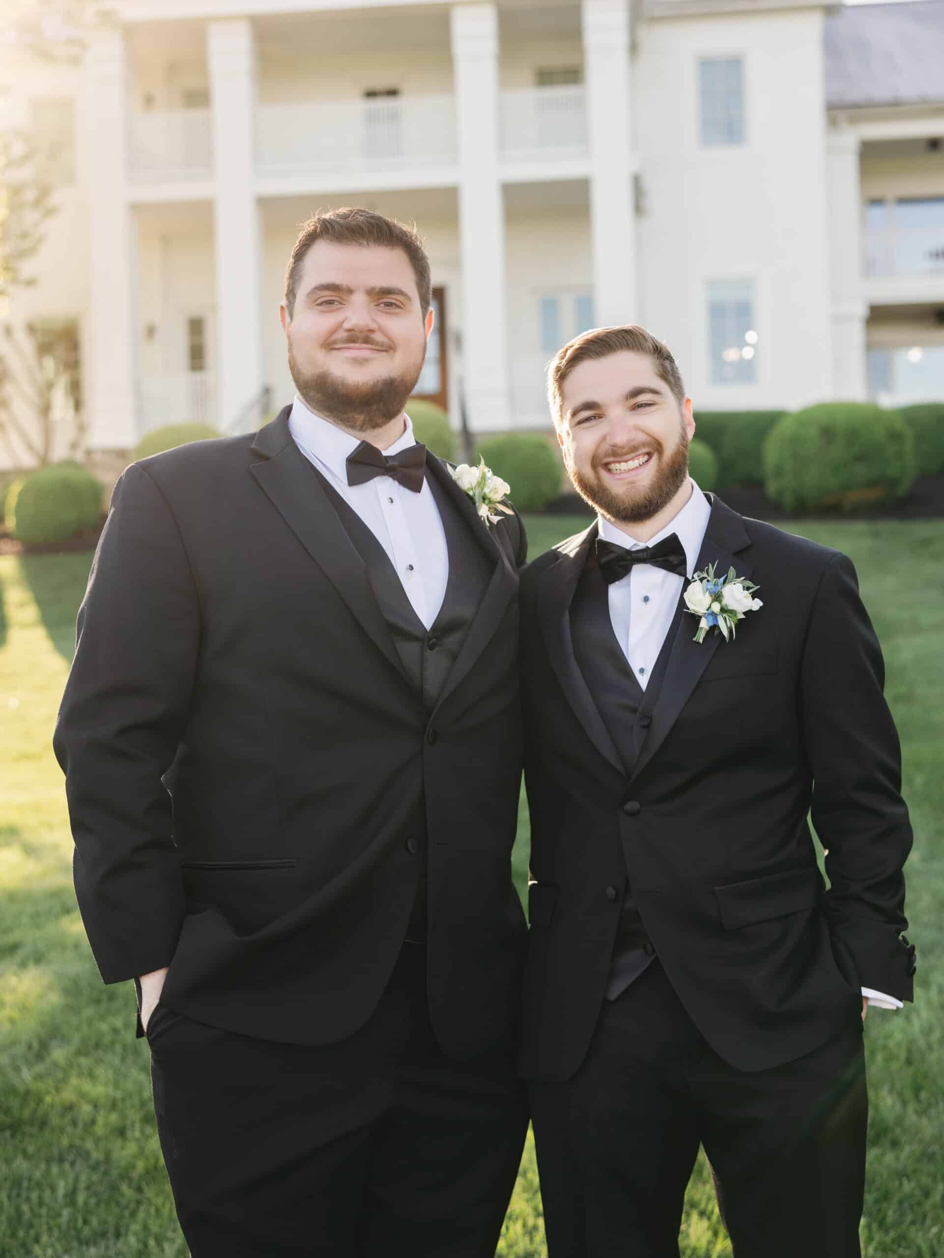 Eli and a friend at a wedding.