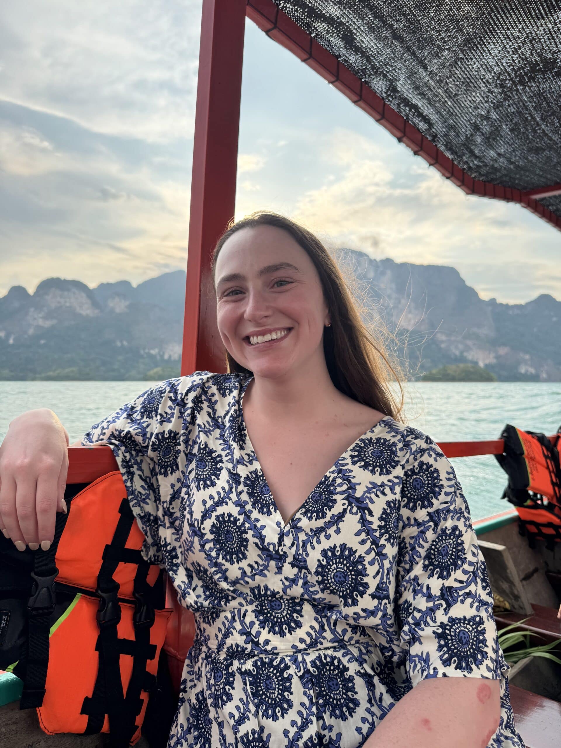 Hannah on a boat.
