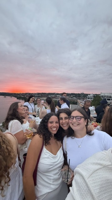 Reagan and friends at sunset.