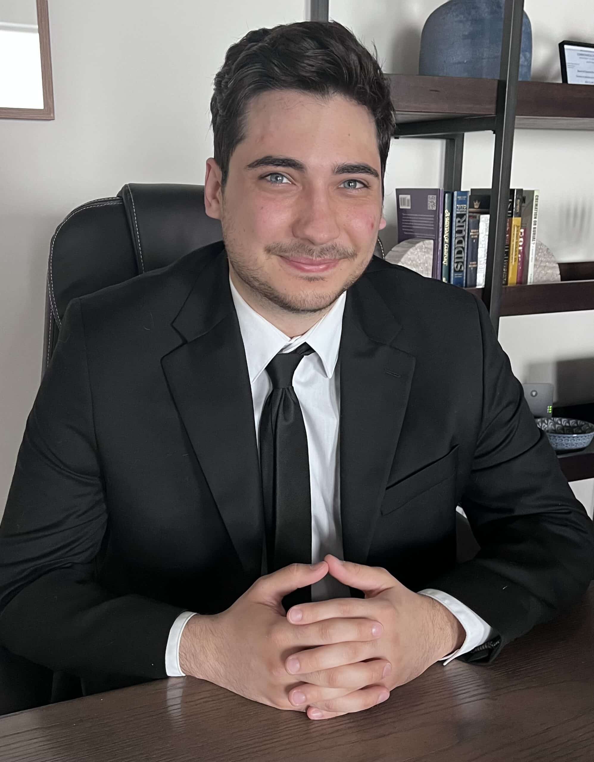Sam in a suit.
