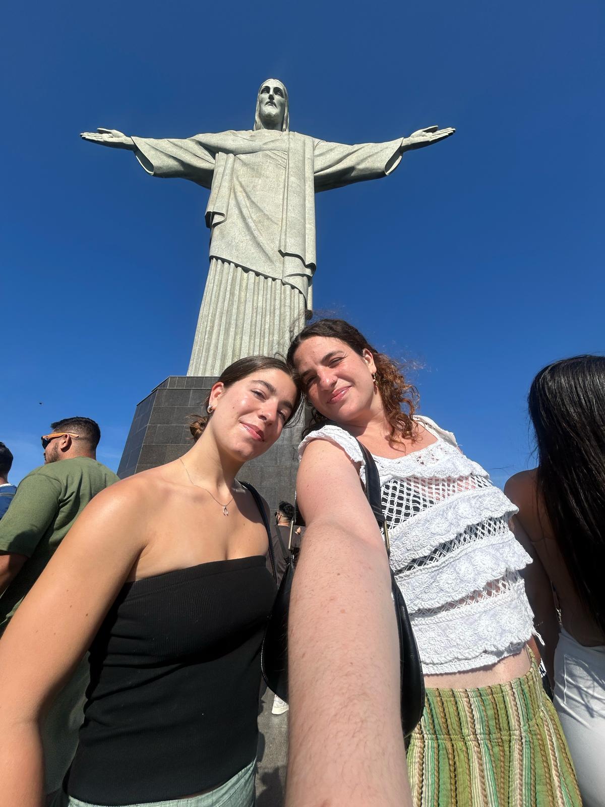 Rachel and a friend at Christ Redeemer.