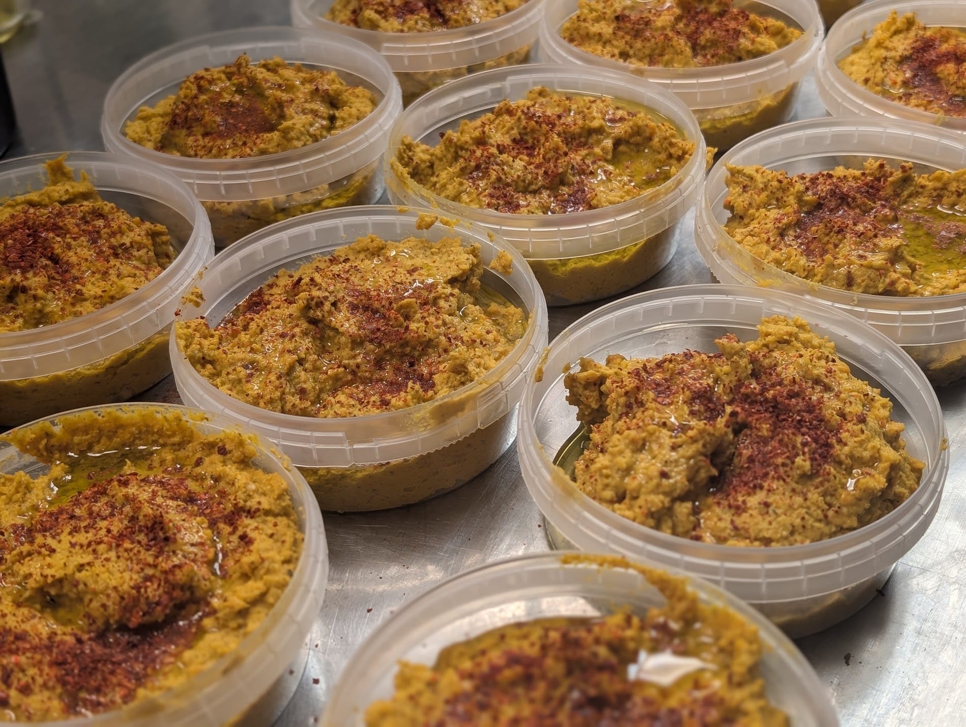 Carrot dish in small containers.