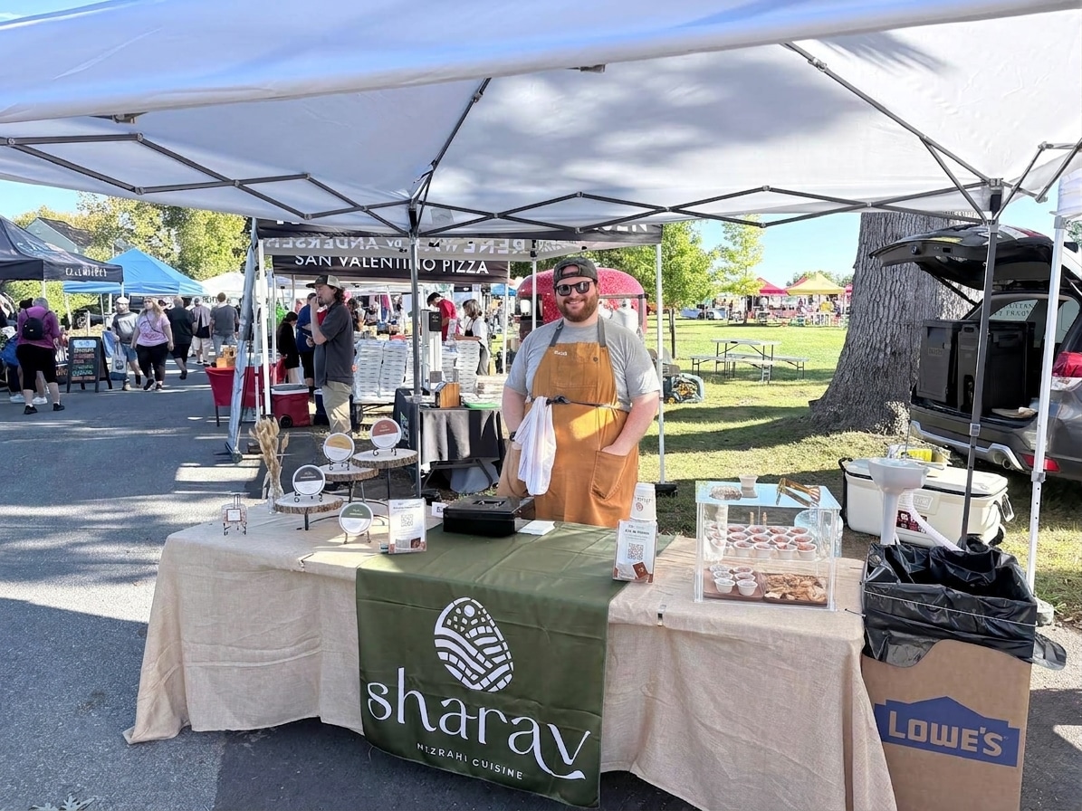 Ethan at the farmers market.