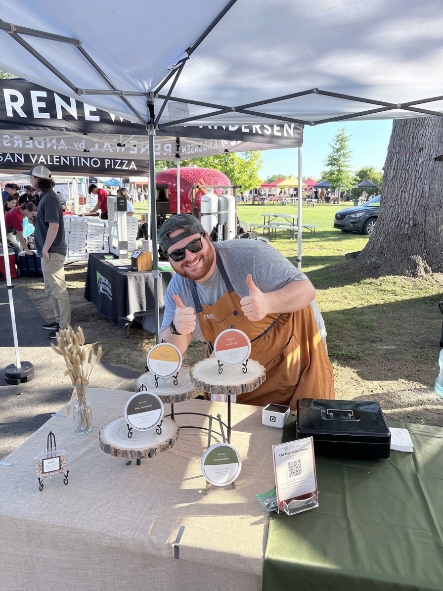 Ethan at his booth.